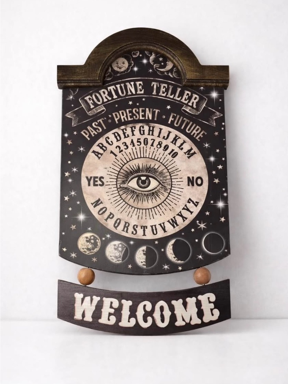Fortune Teller Welcome Wall Plaque - Black and Cream
